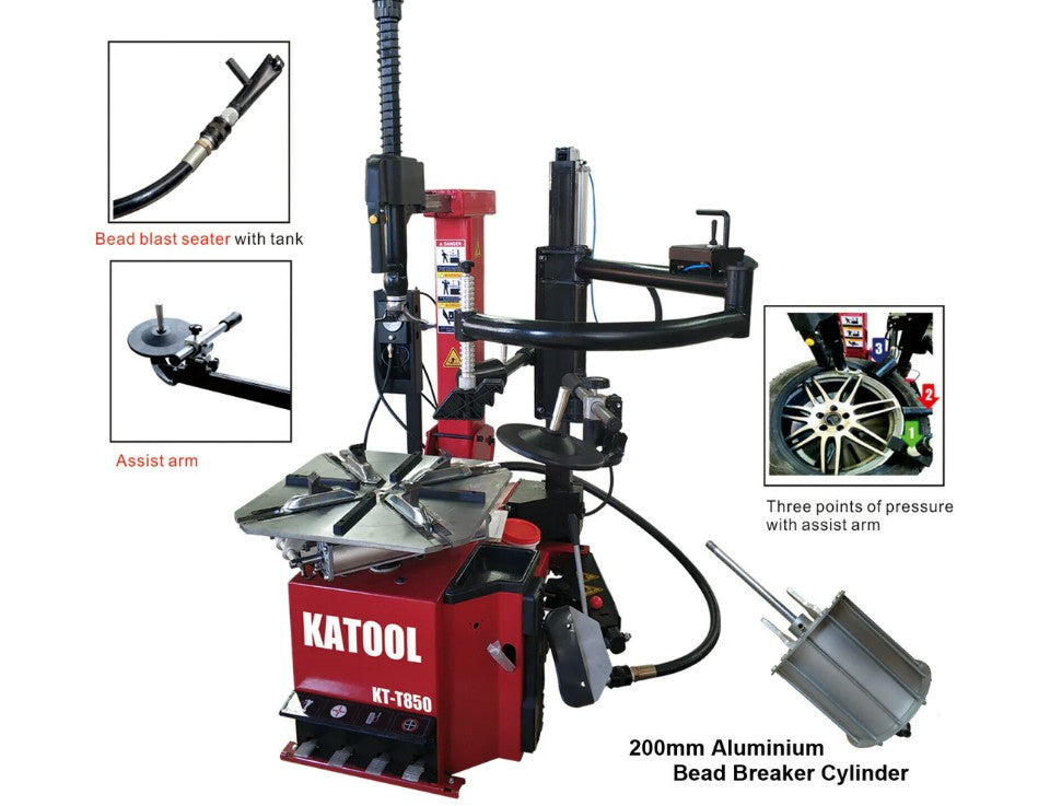 Katool KT-T850 Tilt-Back Tire Changer & KT-B760 Wheel Balancer Combo