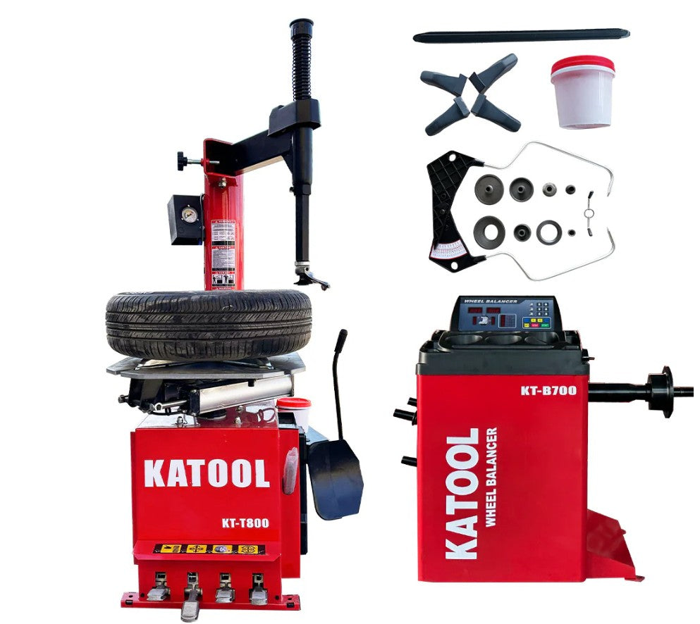 Katool KT-T800 Tire Changer & KT-B700 Wheel Balancer Shop Combo