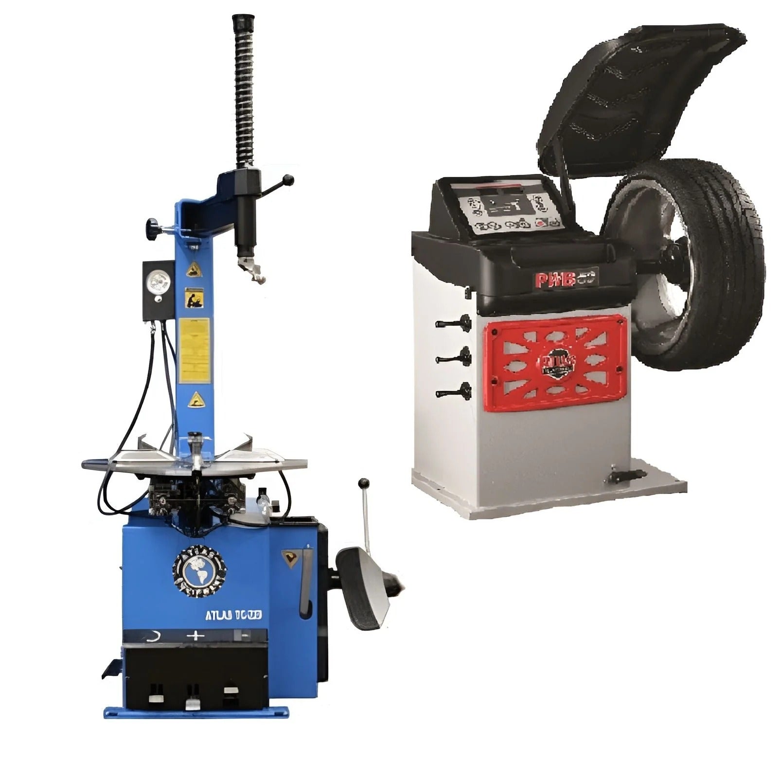 Atlas TC229 Rim Clamp Tire Changer and Platinum PWB50 Wheel Balancer Combo