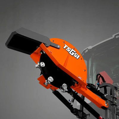 MechMaxx 24" Cutting Wheel Hydraulic Cylinder Stump Grinder for 35–60HP Tractors, Includes PTO Shaft with Slip Clutch, Model TSG61