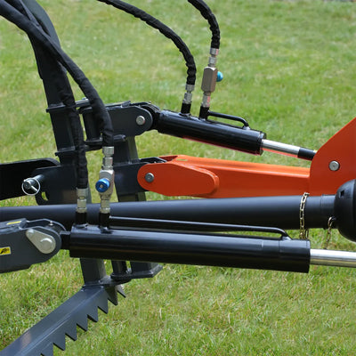 MechMaxx 24" Cutting Wheel Hydraulic Cylinder Stump Grinder for 35–60HP Tractors, Includes PTO Shaft with Slip Clutch, Model TSG61