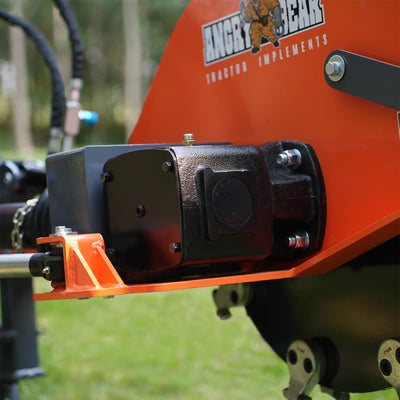 MechMaxx 24" Cutting Wheel Hydraulic Cylinder Stump Grinder for 35–60HP Tractors, Includes PTO Shaft with Slip Clutch, Model TSG61