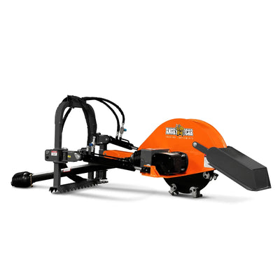 MechMaxx 24" Cutting Wheel Hydraulic Cylinder Stump Grinder for 35–60HP Tractors, Includes PTO Shaft with Slip Clutch, Model TSG61