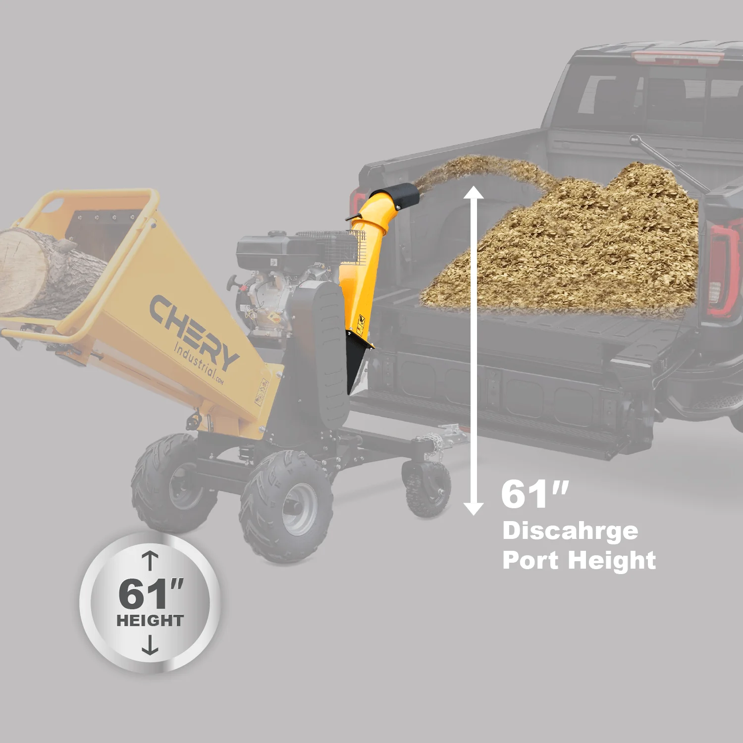 Chery Industrial 6" 15 HP 420cc Gas Powered Wood Chipper - YONWCDRGS350PRO
