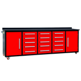 Chery Industrial 15-Drawer Storage Workbench with Wheels 10FT - SUIWB10152BLAC