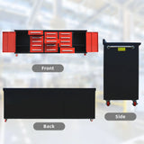 Chery Industrial 15-Drawer Storage Workbench with Wheels 10FT - SUIWB10152BLAC
