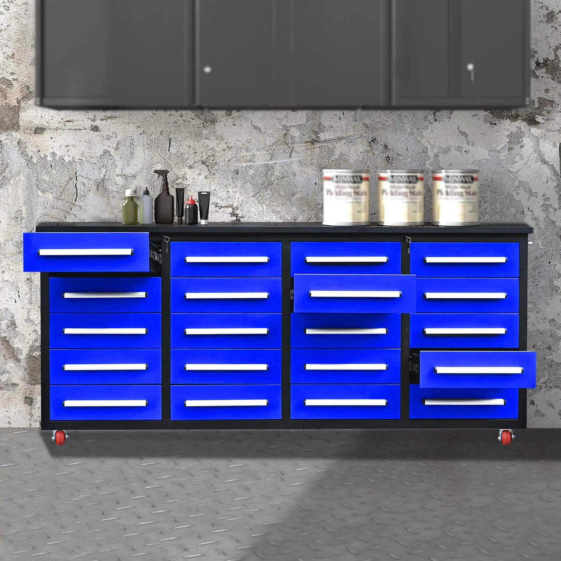 Chery Industrial 7ft 20-Drawer Storage Workbench with Wheels - SUIWB0720RDAC