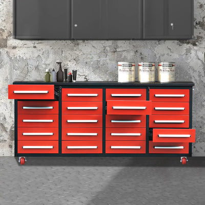 Chery Industrial 7ft 20-Drawer Storage Workbench with Wheels - SUIWB0720RDAC