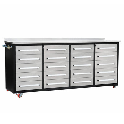 Chery Industrial 7ft 20-Drawer Storage Workbench with Wheels - SUIWB0720RDAC
