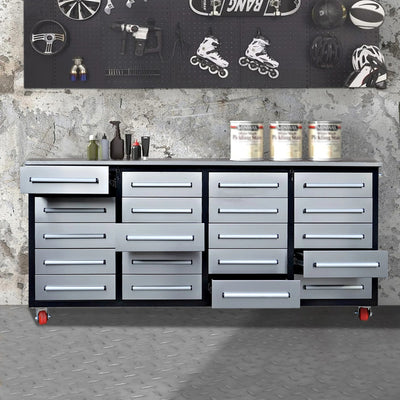 Chery Industrial 7ft 20-Drawer Storage Workbench with Wheels - SUIWB0720RDAC