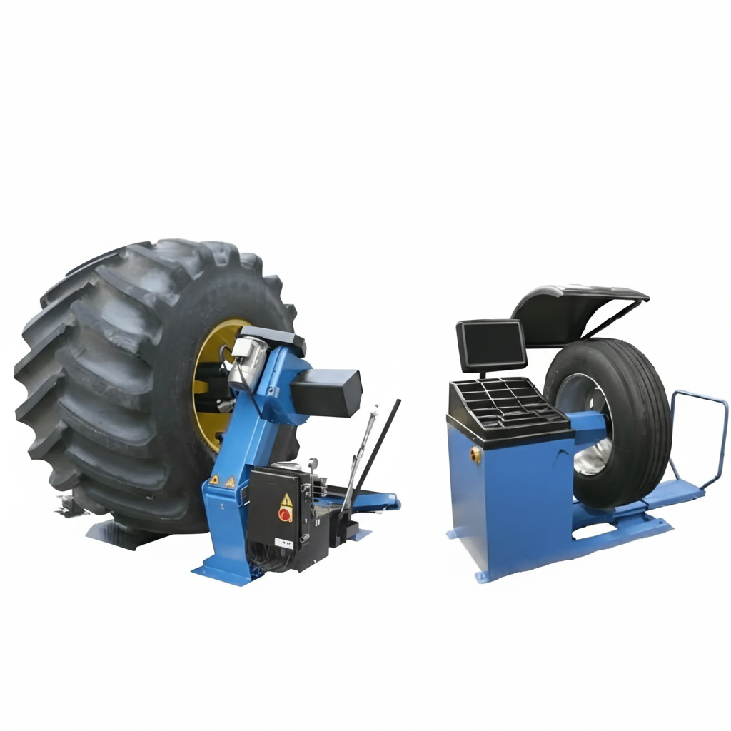 Atlas TC303 Super Duty Truck Tire Changer and WBT210 Heavy-Duty Wheel Balancer Combo