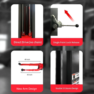 Katool KT-AS110D 11,000 lb Asymmetric 2-Post Car Lift with Single-Point Lock Release