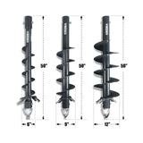 MechMaxx Mini Skid Steer Drive Auger Attachment with 6", 9", and 12" Auger Bits