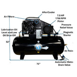 Atlas Air Force AF10 10HP 120 Gallon Horizontal Air Compressor, Single Phase