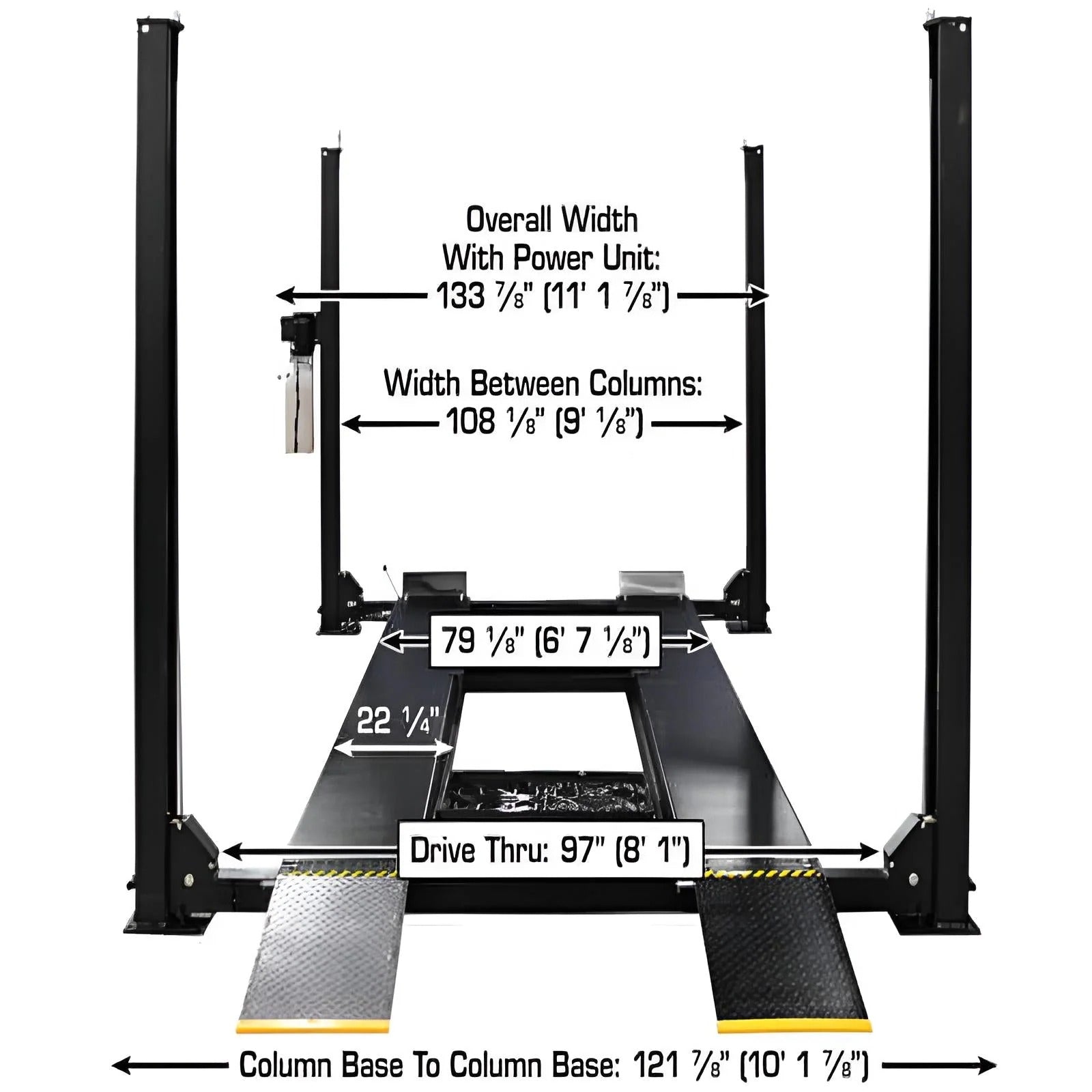 Atlas APEX9 ALI Certified 9,000 lb 4-Post Car Lift with RJ6 Rolling Bridge Jacks Combo