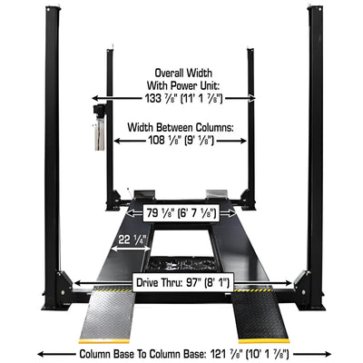 Atlas APEX9 ALI Certified 9,000 lb 4-Post Car Lift with RJ6 Rolling Bridge Jacks Combo
