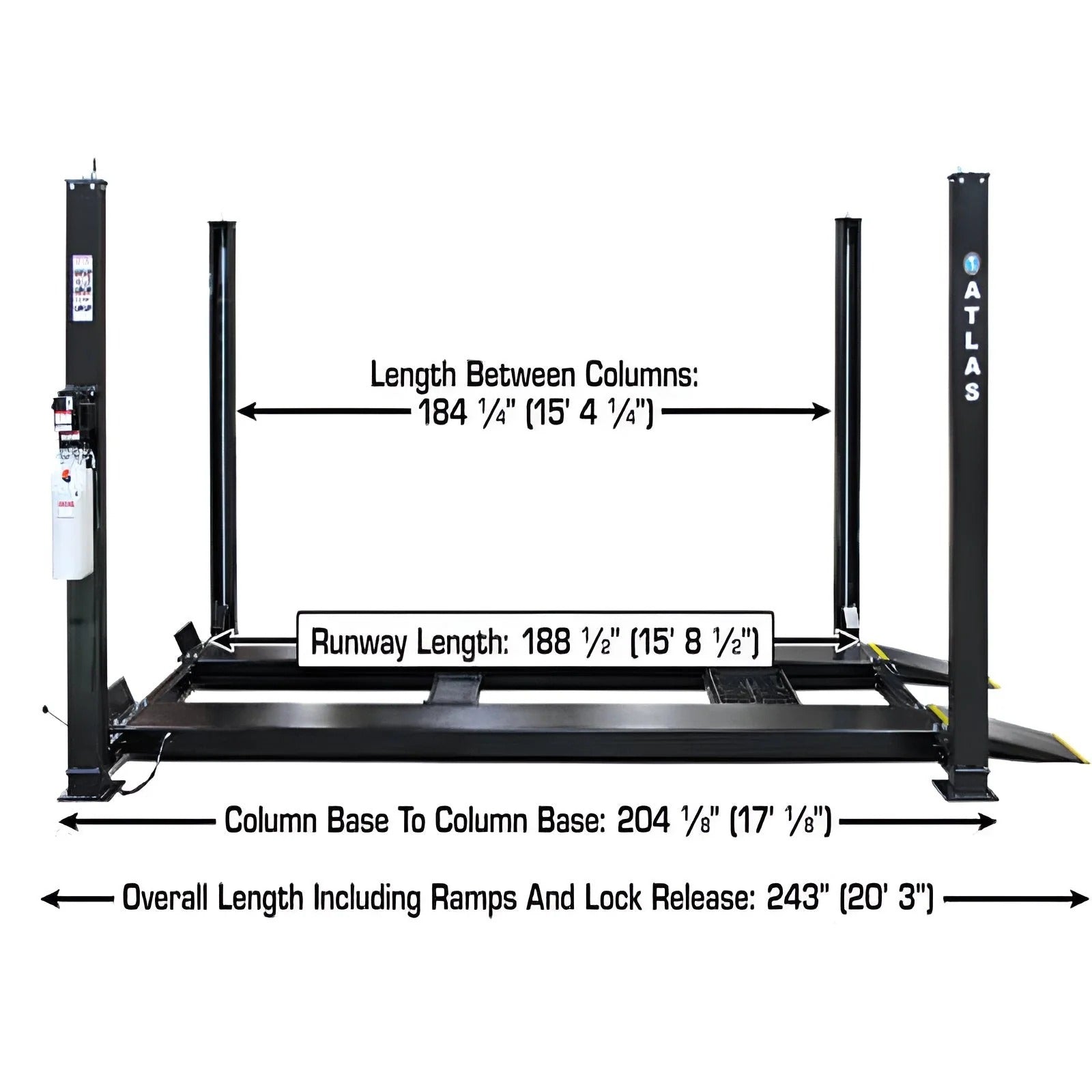 Atlas APEX9 ALI Certified 9,000 lb Capacity 4-Post Vehicle Lift