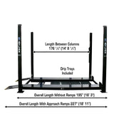 Atlas PRO8000EXT-L 8,000 lb 4-Post Lift with Dual RJ35 Sliding Bridge Jacks Combo