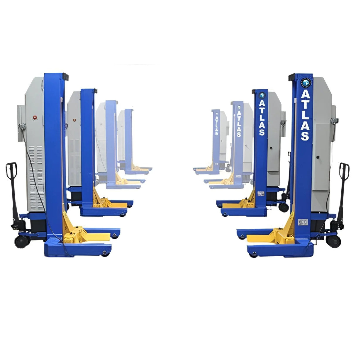 Atlas ALI Certified 66,000 lb Battery-Powered Mobile Column Lift System