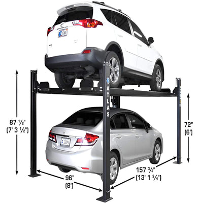 Atlas APEX8 ALI Certified 8,000 lb 4-Post Lift with Dual RJ35 Sliding Bridge Jacks Combo