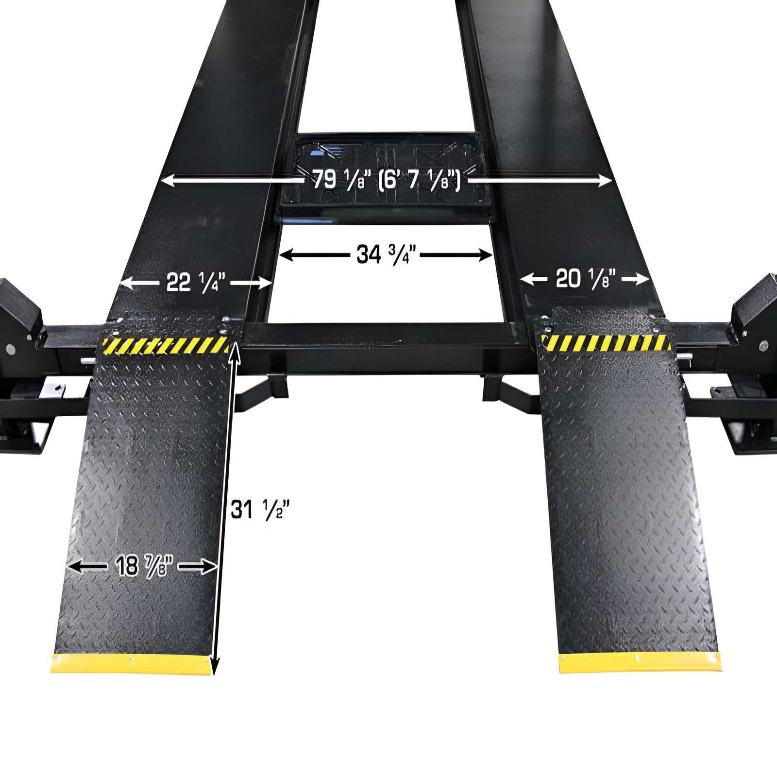 Atlas APEX9 ALI Certified 9,000 lb 4-Post Car Lift with RJ6 Rolling Bridge Jacks Combo