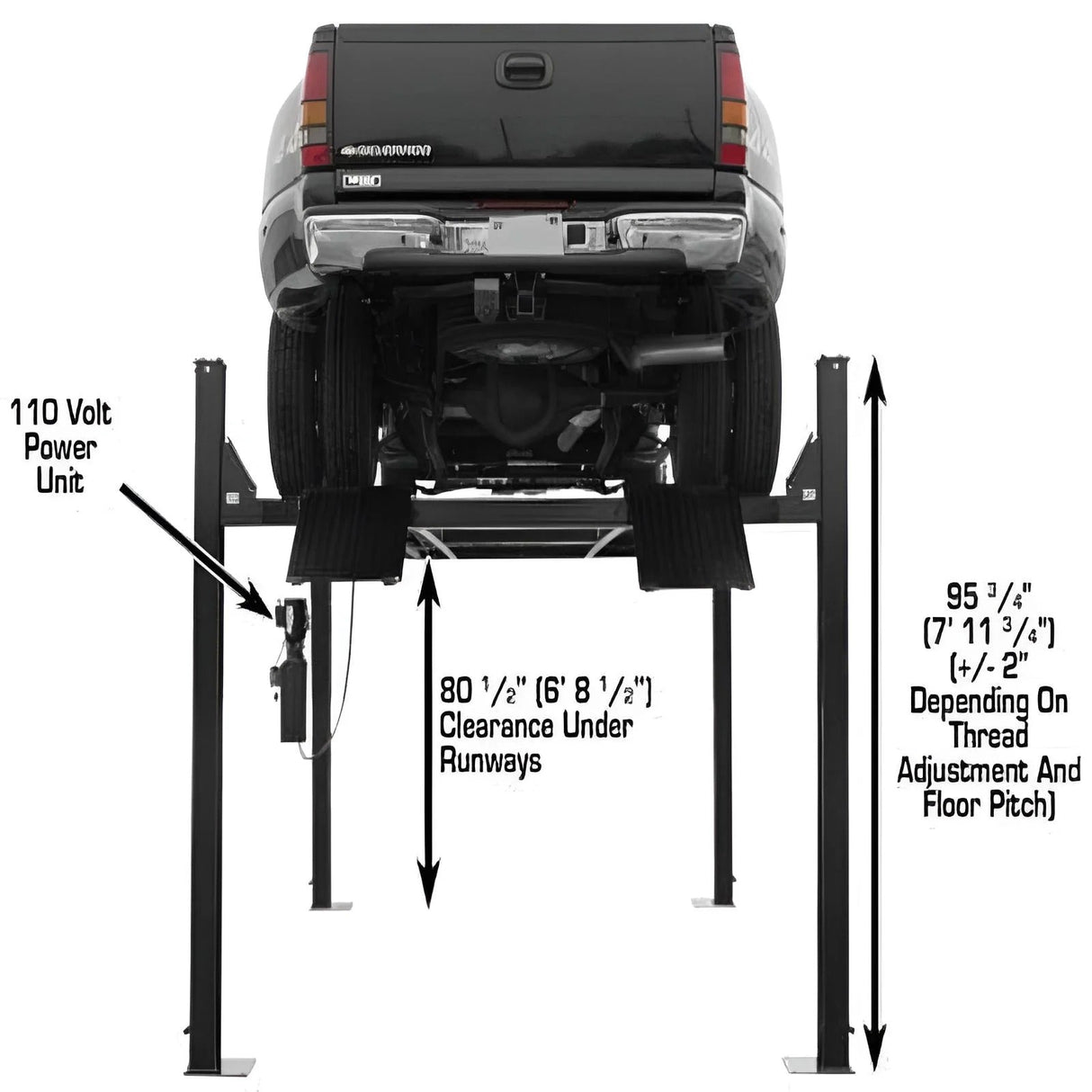 Atlas PRO9000 4-Post Vehicle Lift with RJ6 Rolling Bridge Jacks Combo