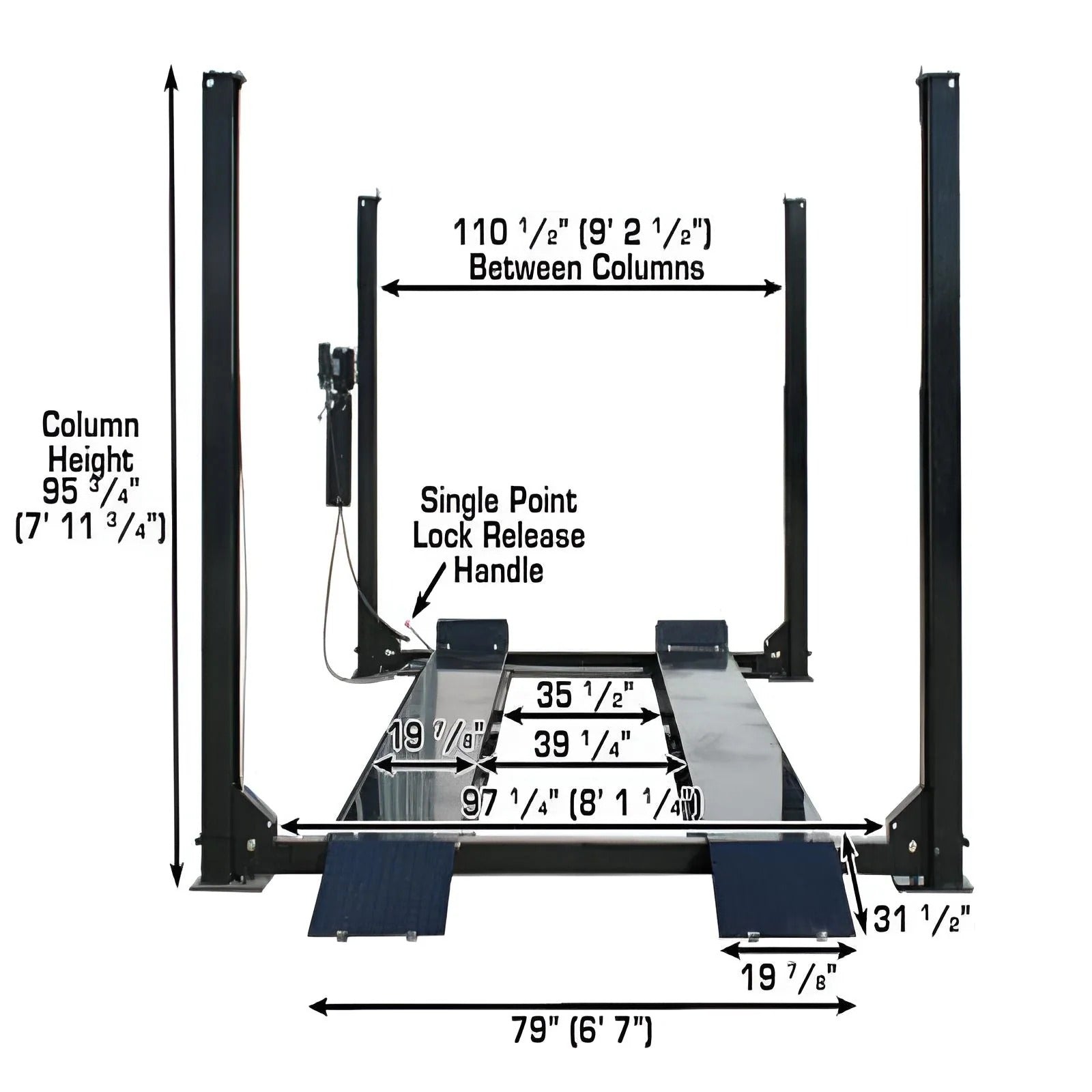 Atlas PRO9000 9,000 lb Capacity  4-Post Garage Vehicle Lift