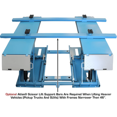 Atlas 7K Kwik-Bay Portable Mid-Rise Scissor Lift with 7,000 lb Capacity and Open Center Design