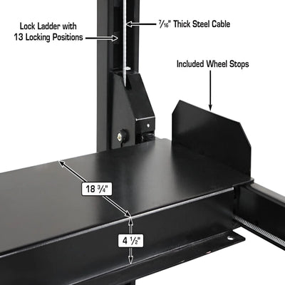 Atlas ALI Certified APEX8 4-Post Lift with Pro-Floor Storage System Combo