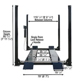 Atlas PRO9000 4-Post Vehicle Lift with RJ6 Rolling Bridge Jacks Combo