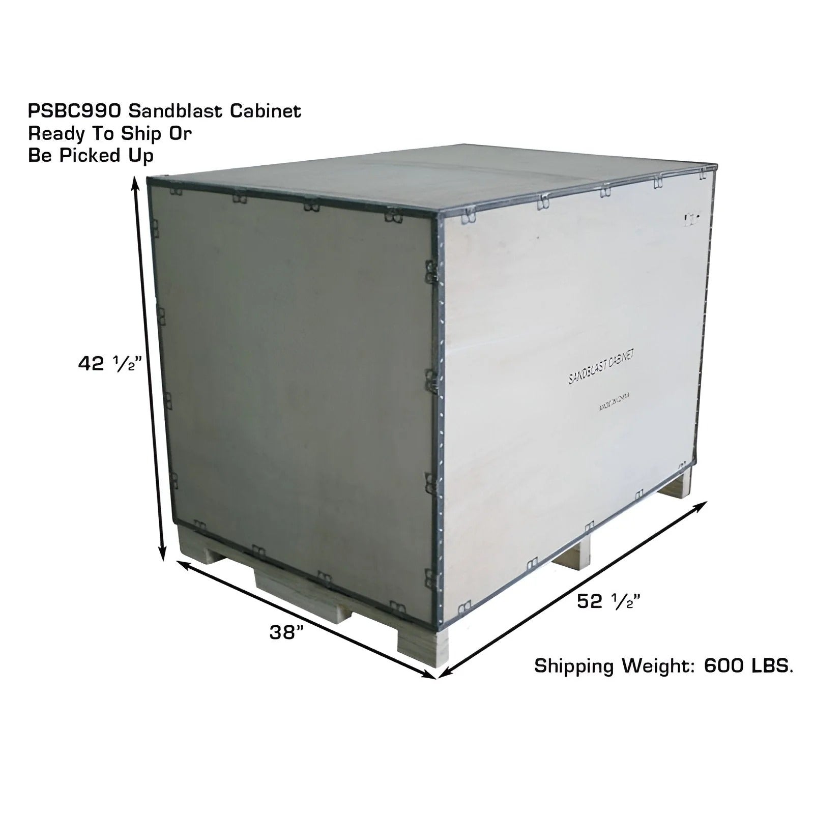 Atlas PSBC990 Extra Large Pressurized Sandblast Cabinet with Vacuum System and LED Lighting