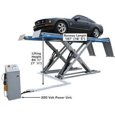 Atlas 12AWFSL 12,000 lb Alignment Scissor Lift with RJ6 Rolling Jacks Combo