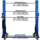 Atlas BP12000X 12,000 lb Baseplate 2-Post Lift – Heavy-Duty Low Ceiling Commercial Lift