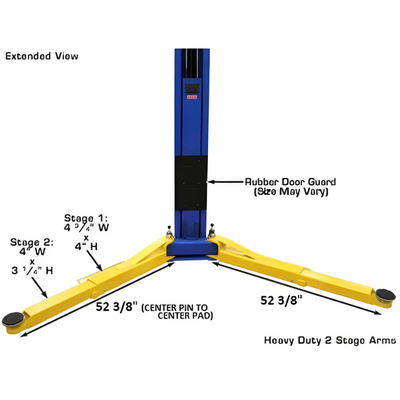 Atlas OHX10000X 10,000 lb Extra-Tall Heavy-Duty 2-Post Lift – Commercial Grade