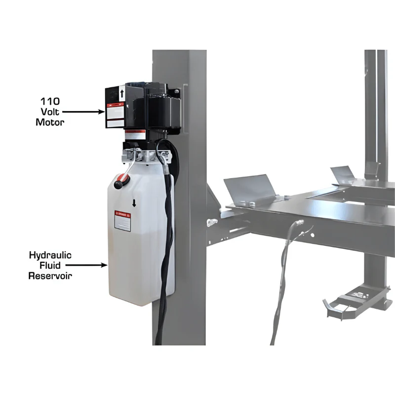 Atlas APEX9 ALI Certified 9,000 lb 4-Post Car Lift with RJ6 Rolling Bridge Jacks Combo