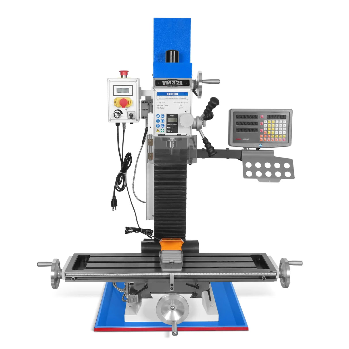 MechMaxx 8x33 Industrial Benchtop Mill Drill Machine with DRO, Model VM32LD