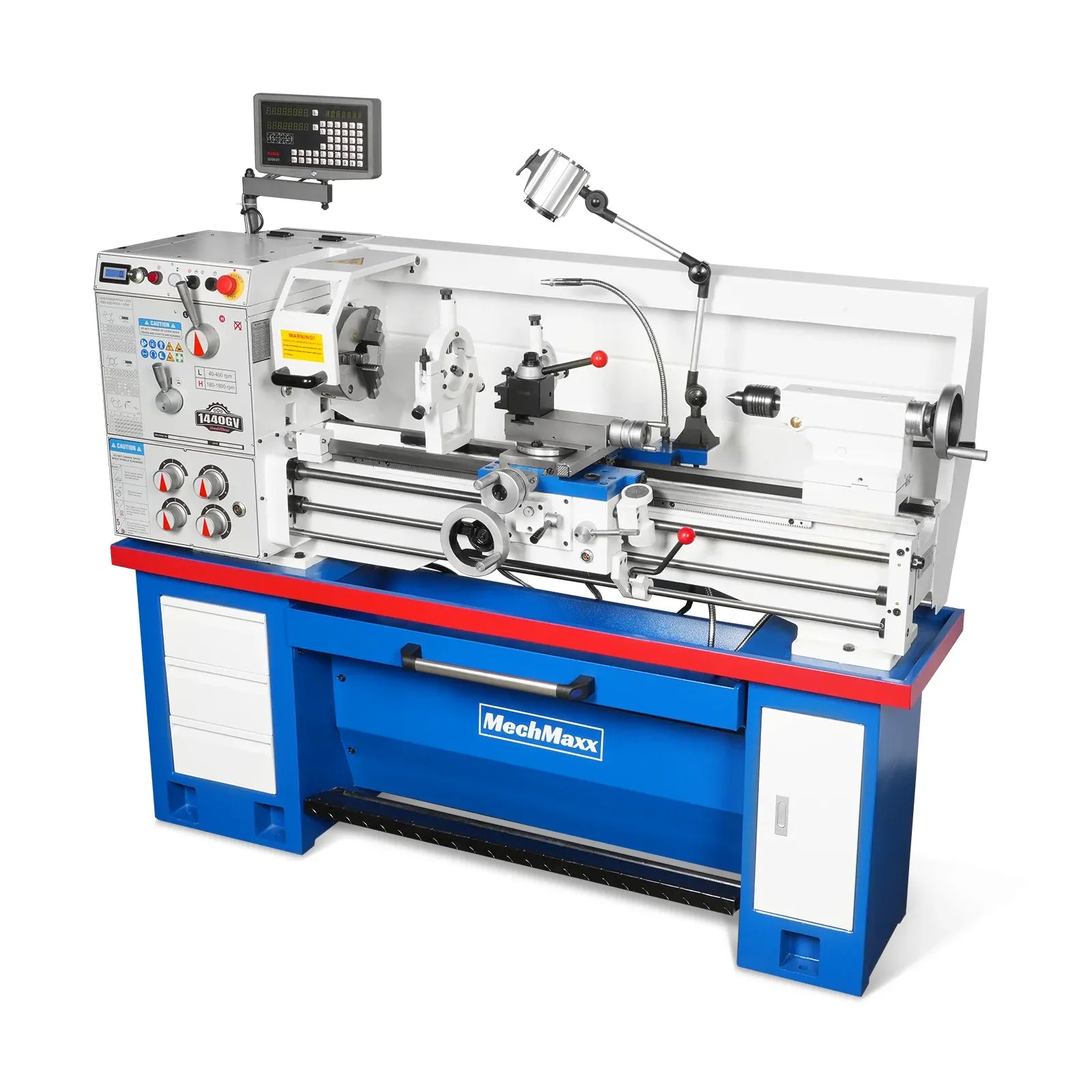 MechMaxx 14x40 Industrial Metal Lathe with Variable Speed and DRO, Model 1440GV