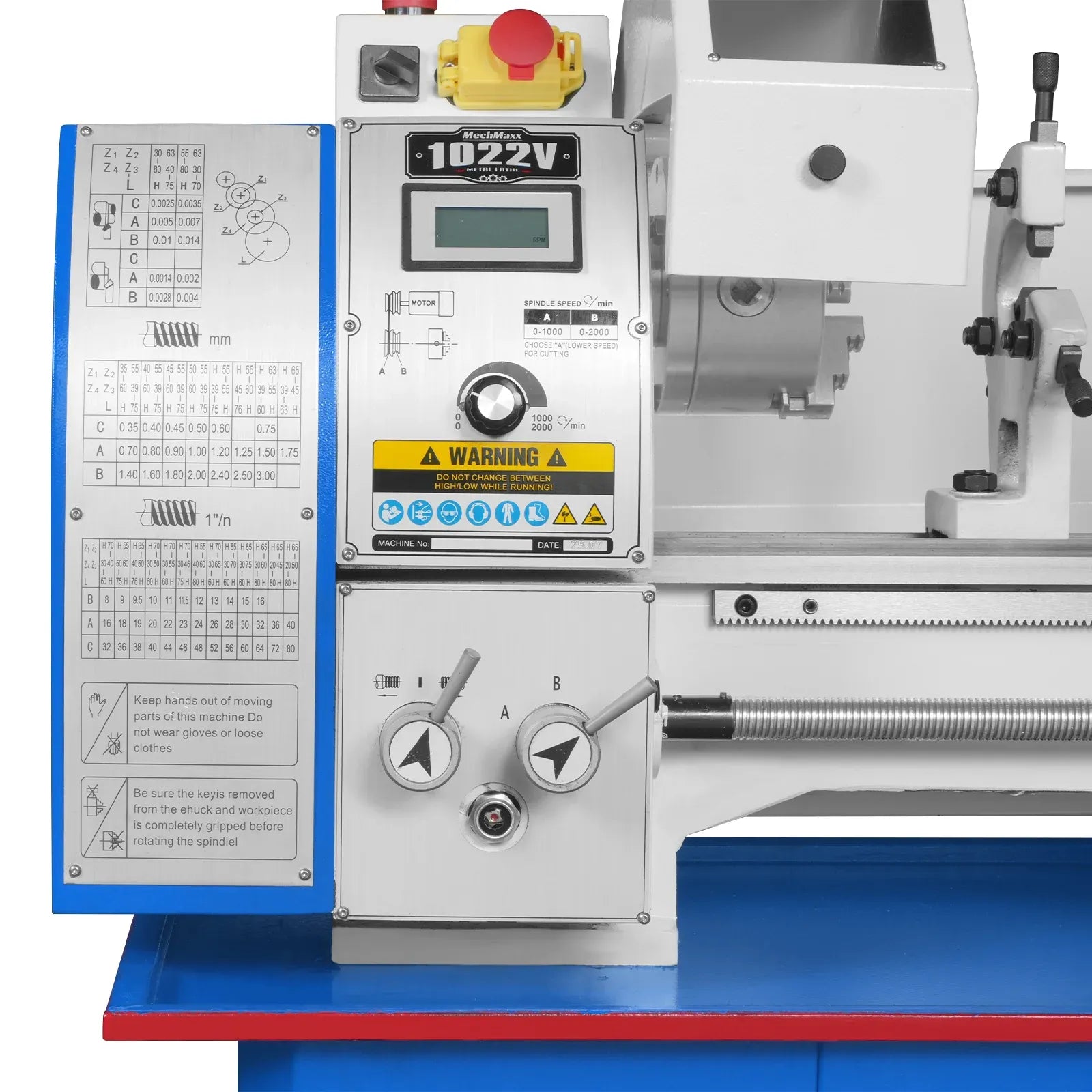MechMaxx 10x22 Industrial Metal Lathe Machine with DRO, Model 1022VD
