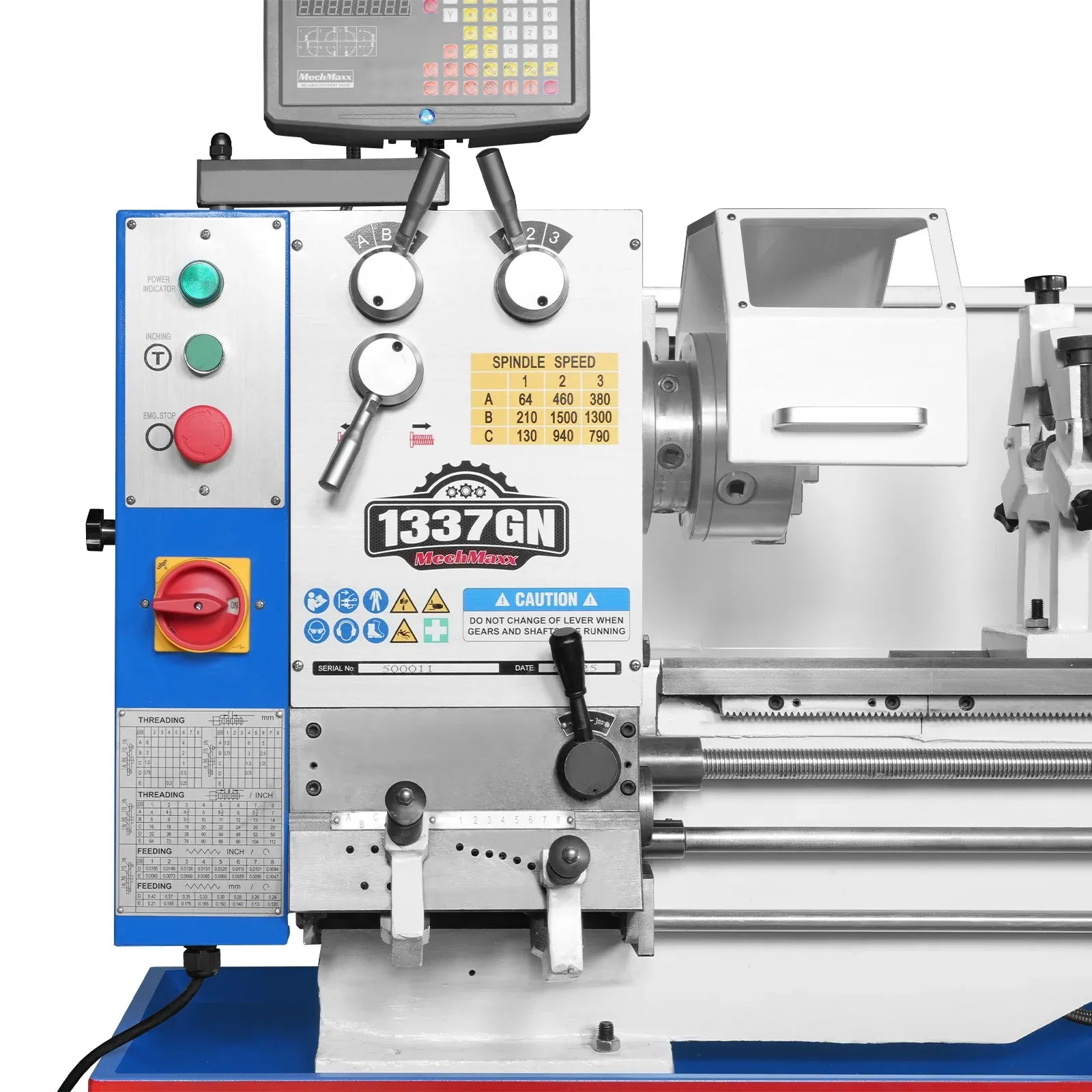 MechMaxx 13x37 Industrial Metal Lathe with Norton Gearbox, Model 1337GN
