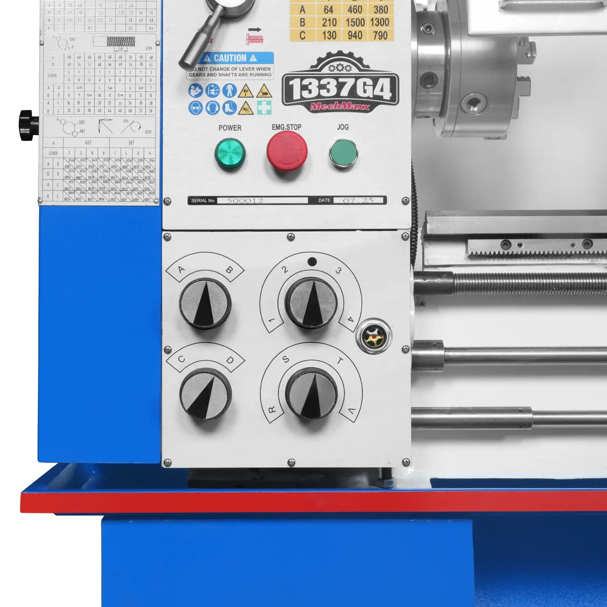MechMaxx 13x37 Heavy Duty Metal Lathe Machine, Model 1337G4