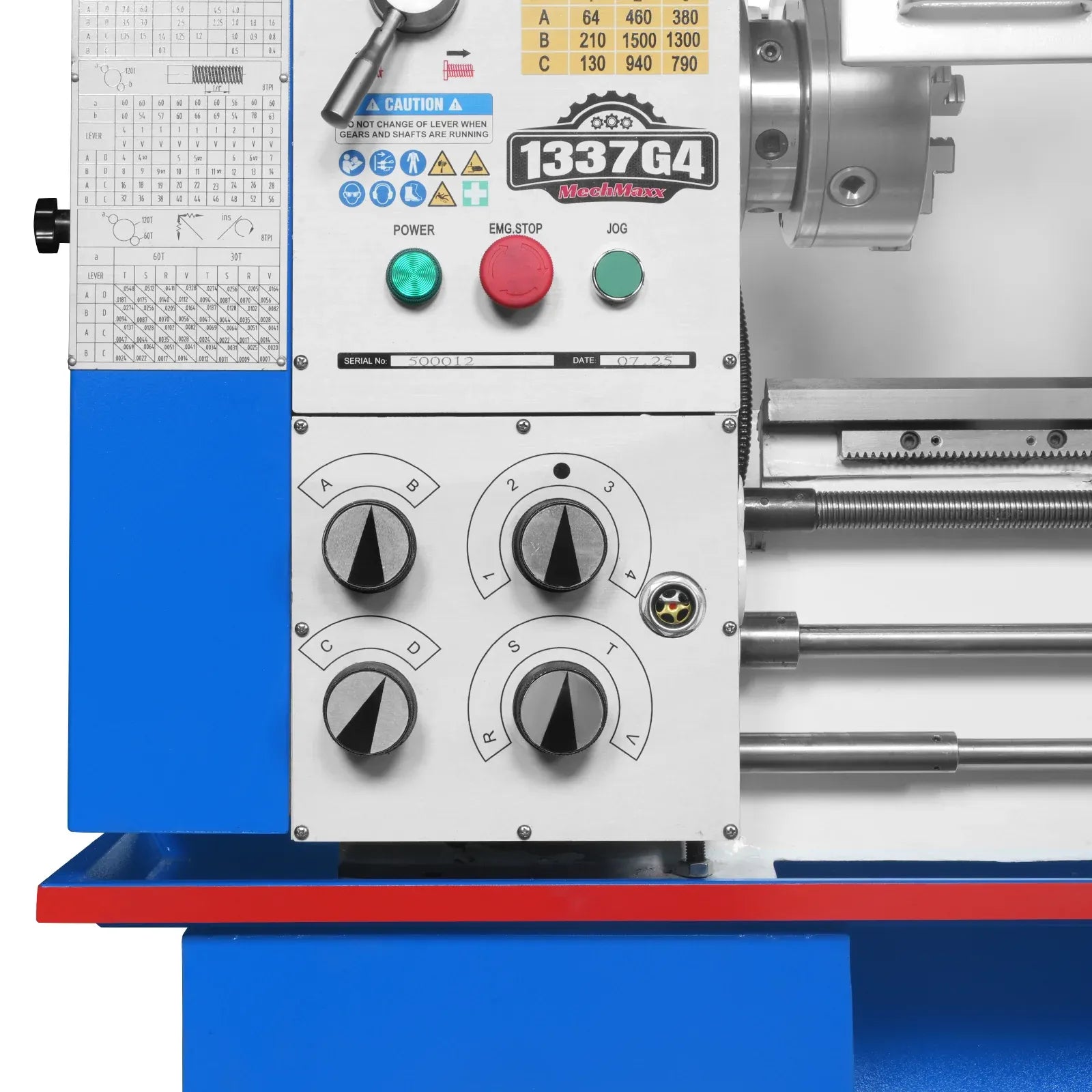 MechMaxx 13x37 Heavy Duty Metal Lathe Machine, Model 1337G4