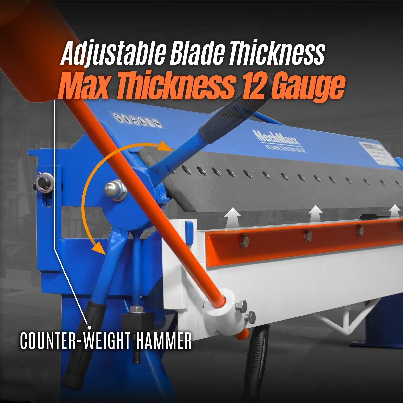 MechMaxx 100" Sheet Metal Brake, 12 Gauge Capacity, Model PB10012