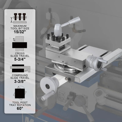MechMaxx 11x30 Industrial Metal Lathe Machine with DRO, Model 1130VD