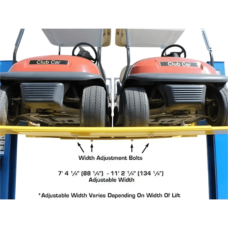 Atlas 9OHSC Overhead 2-Post Lift with Lawn Mower Adapter Combo
