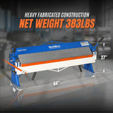 MechMaxx 48" Manual Pan and Box Brake with 16 Gauge Capacity, Model 500301