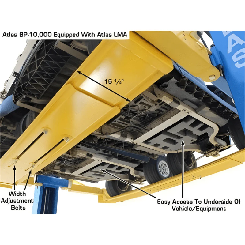 Atlas 9OHSC Overhead 2-Post Lift with Lawn Mower Adapter Combo