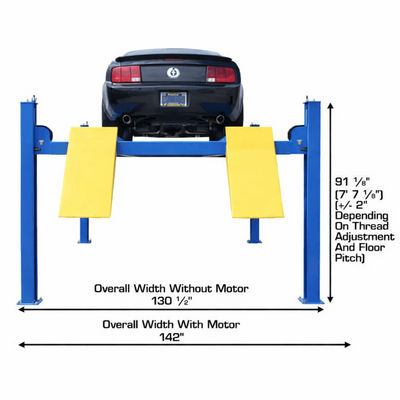 Atlas 414A 14,000 lb 4-Post Alignment Lift with RJ8 Rolling Jacks Combo