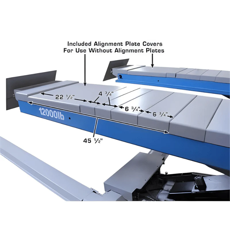 Atlas 12ASL 12,000 lb Scissor Alignment Lift with Turntables and Slip Plates