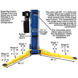 Atlas 9OHSC Overhead 2-Post Lift with Lawn Mower Adapter Combo