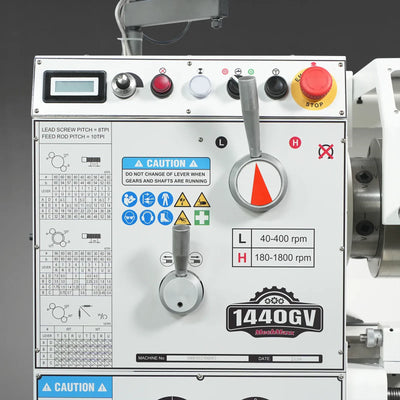 MechMaxx 14x40 Industrial Metal Lathe with Variable Speed and DRO, Model 1440GV